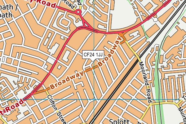CF24 1JJ map - OS VectorMap District (Ordnance Survey) CF24 1JJ map - OS VectorMap District (Ordnance Survey)