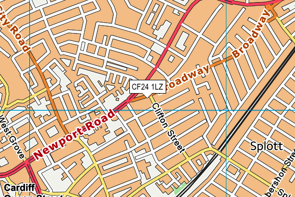 CF24 1LZ map - OS VectorMap District (Ordnance Survey) CF24 1LZ map - OS VectorMap District (Ordnance Survey)