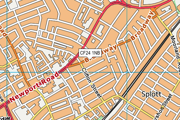 CF24 1NB map - OS VectorMap District (Ordnance Survey)