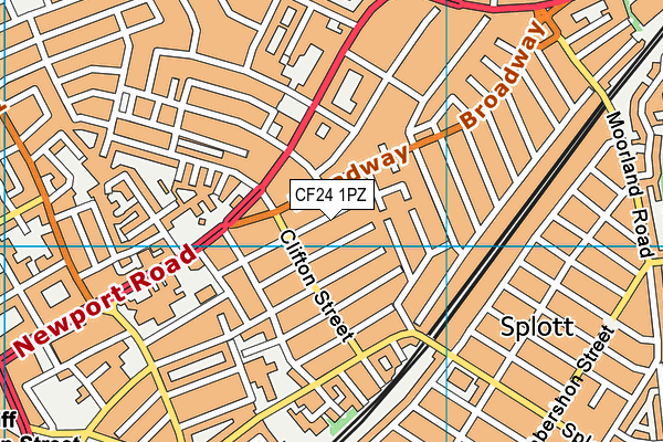 CF24 1PZ map - OS VectorMap District (Ordnance Survey) CF24 1PZ map - OS VectorMap District (Ordnance Survey)