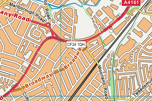 CF24 1QH map - OS VectorMap District (Ordnance Survey) CF24 1QH map - OS VectorMap District (Ordnance Survey)