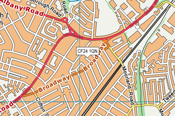 CF24 1QN map - OS VectorMap District (Ordnance Survey)
