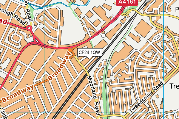 CF24 1QW map - OS VectorMap District (Ordnance Survey) CF24 1QW map - OS VectorMap District (Ordnance Survey)
