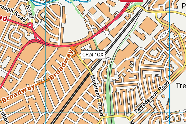 CF24 1QX map - OS VectorMap District (Ordnance Survey) CF24 1QX map - OS VectorMap District (Ordnance Survey)