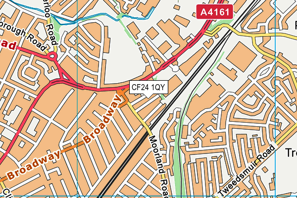 CF24 1QY map - OS VectorMap District (Ordnance Survey) CF24 1QY map - OS VectorMap District (Ordnance Survey)