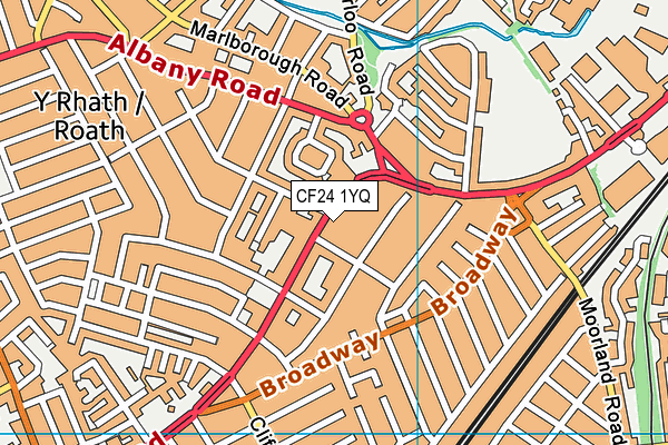 CF24 1YQ map - OS VectorMap District (Ordnance Survey) CF24 1YQ map - OS VectorMap District (Ordnance Survey)