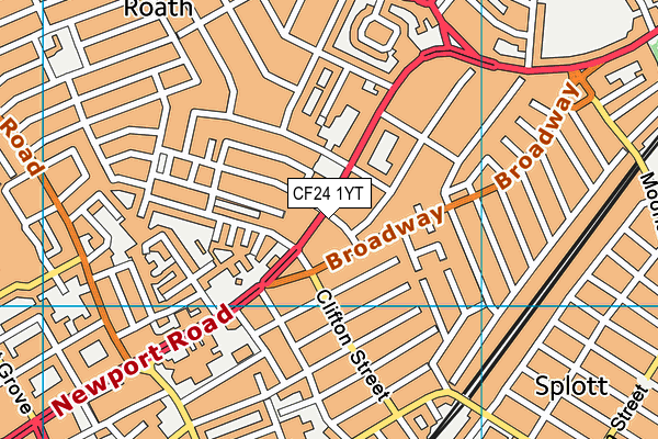 CF24 1YT map - OS VectorMap District (Ordnance Survey) CF24 1YT map - OS VectorMap District (Ordnance Survey)