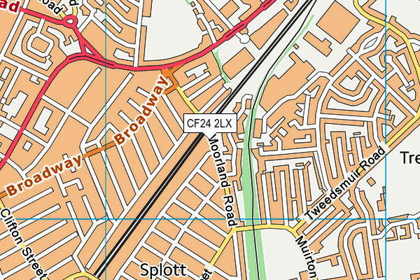 CF24 2LX map - OS VectorMap District (Ordnance Survey) CF24 2LX map - OS VectorMap District (Ordnance Survey)
