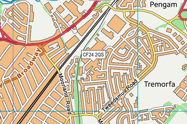 CF24 2QS map - OS VectorMap District (Ordnance Survey) CF24 2QS map - OS VectorMap District (Ordnance Survey)