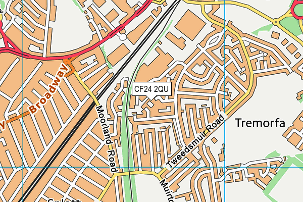 CF24 2QU map - OS VectorMap District (Ordnance Survey) CF24 2QU map - OS VectorMap District (Ordnance Survey)