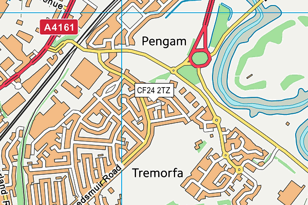 CF24 2TZ map - OS VectorMap District (Ordnance Survey) CF24 2TZ map - OS VectorMap District (Ordnance Survey)