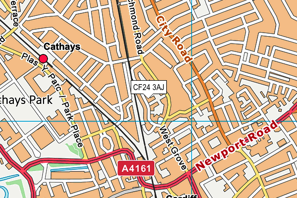 CF24 3AJ map - OS VectorMap District (Ordnance Survey) CF24 3AJ map - OS VectorMap District (Ordnance Survey)