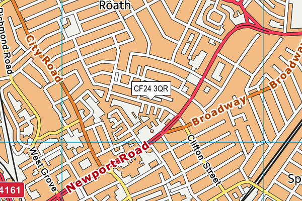 CF24 3QR map - OS VectorMap District (Ordnance Survey) CF24 3QR map - OS VectorMap District (Ordnance Survey)