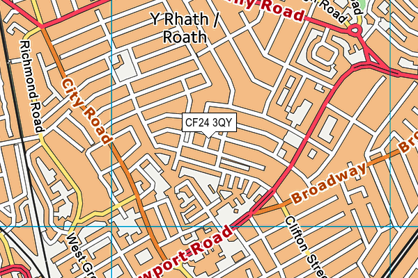 CF24 3QY map - OS VectorMap District (Ordnance Survey) CF24 3QY map - OS VectorMap District (Ordnance Survey)