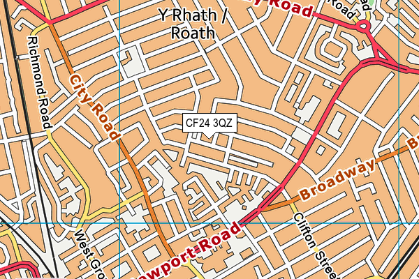 CF24 3QZ map - OS VectorMap District (Ordnance Survey) CF24 3QZ map - OS VectorMap District (Ordnance Survey)