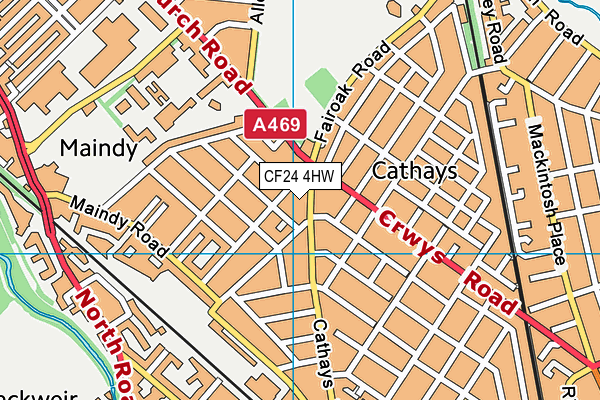 CF24 4HW map - OS VectorMap District (Ordnance Survey) CF24 4HW map - OS VectorMap District (Ordnance Survey)
