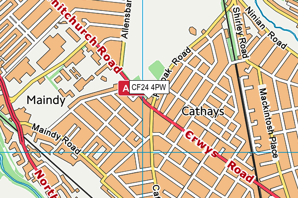 CF24 4PW map - OS VectorMap District (Ordnance Survey) CF24 4PW map - OS VectorMap District (Ordnance Survey)