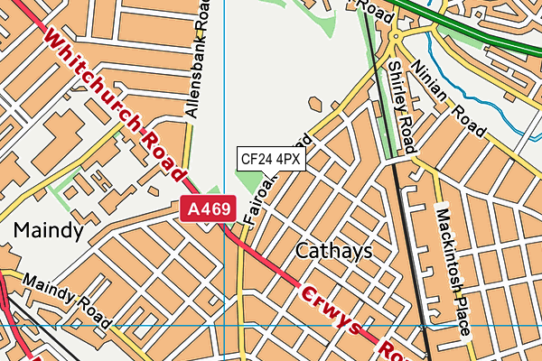 CF24 4PX map - OS VectorMap District (Ordnance Survey) CF24 4PX map - OS VectorMap District (Ordnance Survey)