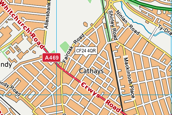 CF24 4QR map - OS VectorMap District (Ordnance Survey) CF24 4QR map - OS VectorMap District (Ordnance Survey)