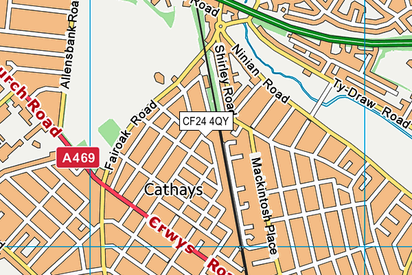 CF24 4QY map - OS VectorMap District (Ordnance Survey) CF24 4QY map - OS VectorMap District (Ordnance Survey)