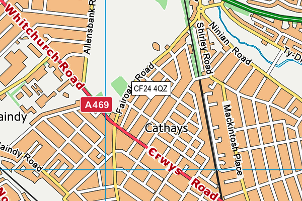 CF24 4QZ map - OS VectorMap District (Ordnance Survey) CF24 4QZ map - OS VectorMap District (Ordnance Survey)