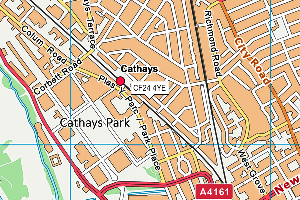 CF24 4YE map - OS VectorMap District (Ordnance Survey)