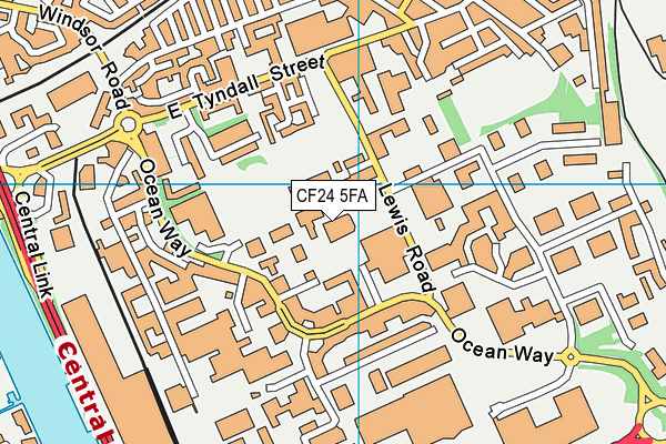 CF24 5FA map - OS VectorMap District (Ordnance Survey) CF24 5FA map - OS VectorMap District (Ordnance Survey)