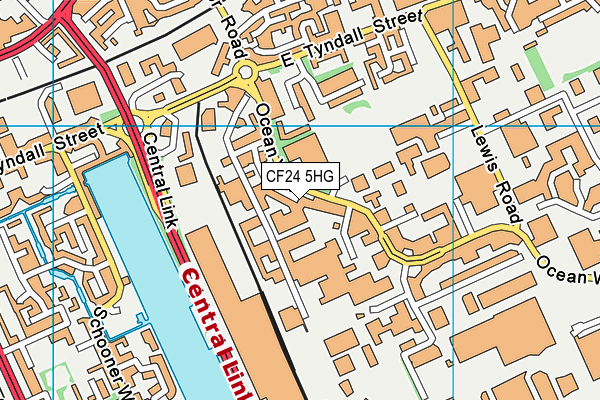 CF24 5HG map - OS VectorMap District (Ordnance Survey) CF24 5HG map - OS VectorMap District (Ordnance Survey)