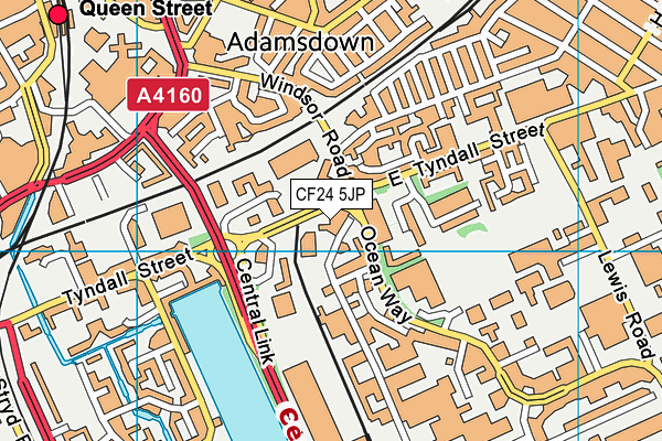 CF24 5JP map - OS VectorMap District (Ordnance Survey) CF24 5JP map - OS VectorMap District (Ordnance Survey)