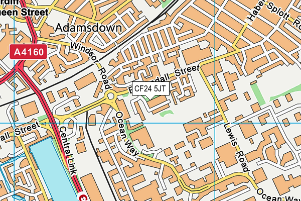 CF24 5JT map - OS VectorMap District (Ordnance Survey) CF24 5JT map - OS VectorMap District (Ordnance Survey)