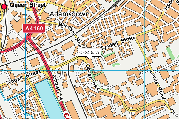 CF24 5JW map - OS VectorMap District (Ordnance Survey) CF24 5JW map - OS VectorMap District (Ordnance Survey)