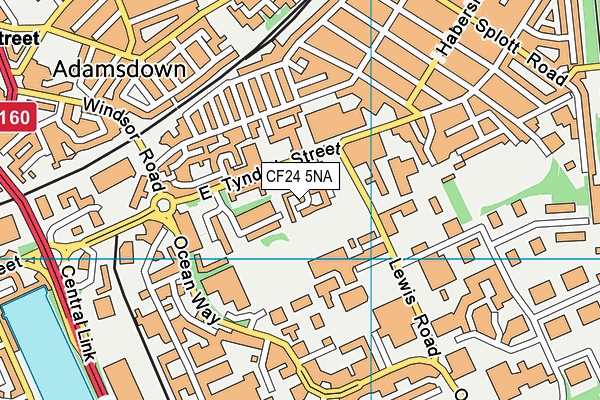 CF24 5NA map - OS VectorMap District (Ordnance Survey)