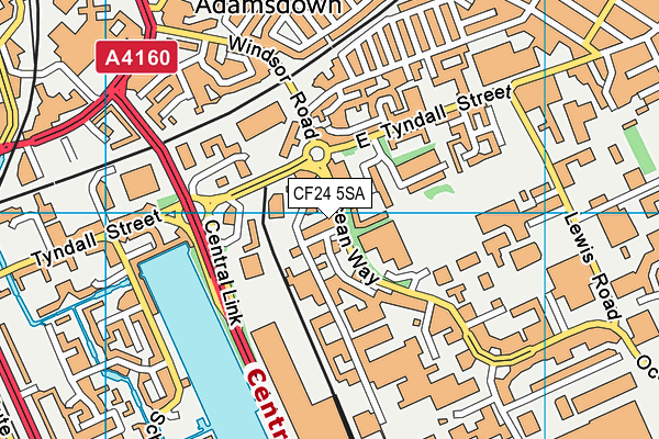 CF24 5SA map - OS VectorMap District (Ordnance Survey) CF24 5SA map - OS VectorMap District (Ordnance Survey)