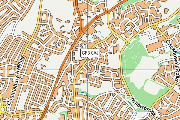 CF3 0AJ map - OS VectorMap District (Ordnance Survey) CF3 0AJ map - OS VectorMap District (Ordnance Survey)