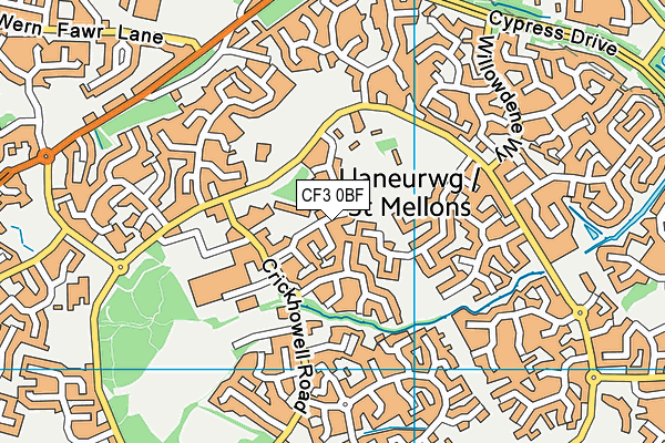CF3 0BF map - OS VectorMap District (Ordnance Survey) CF3 0BF map - OS VectorMap District (Ordnance Survey)