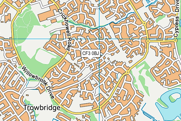 CF3 0BJ map - OS VectorMap District (Ordnance Survey) CF3 0BJ map - OS VectorMap District (Ordnance Survey)