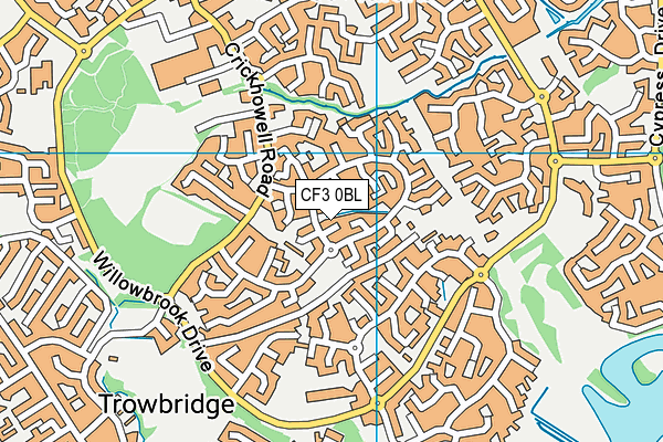 CF3 0BL map - OS VectorMap District (Ordnance Survey) CF3 0BL map - OS VectorMap District (Ordnance Survey)