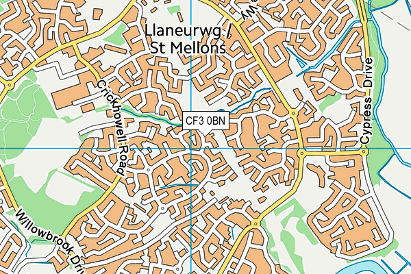CF3 0BN map - OS VectorMap District (Ordnance Survey) CF3 0BN map - OS VectorMap District (Ordnance Survey)