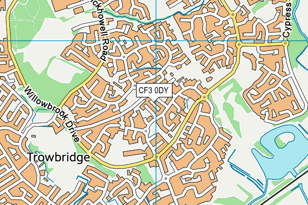 CF3 0DY map - OS VectorMap District (Ordnance Survey) CF3 0DY map - OS VectorMap District (Ordnance Survey)