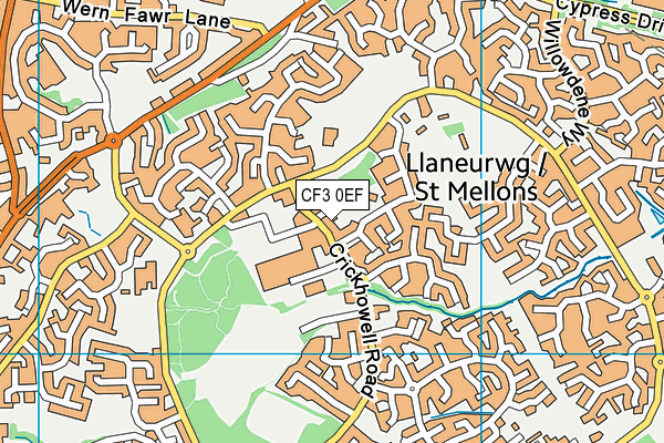CF3 0EF map - OS VectorMap District (Ordnance Survey) CF3 0EF map - OS VectorMap District (Ordnance Survey)