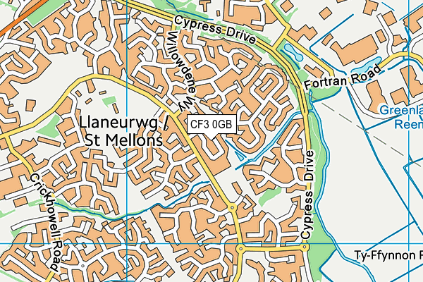CF3 0GB map - OS VectorMap District (Ordnance Survey) CF3 0GB map - OS VectorMap District (Ordnance Survey)