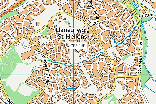 CF3 0HF map - OS VectorMap District (Ordnance Survey) CF3 0HF map - OS VectorMap District (Ordnance Survey)