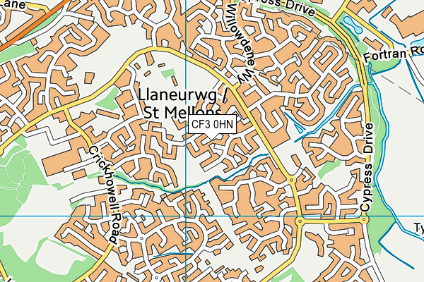 CF3 0HN map - OS VectorMap District (Ordnance Survey) CF3 0HN map - OS VectorMap District (Ordnance Survey)