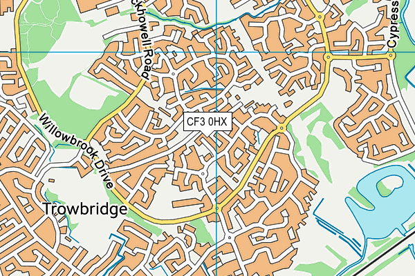 CF3 0HX map - OS VectorMap District (Ordnance Survey) CF3 0HX map - OS VectorMap District (Ordnance Survey)