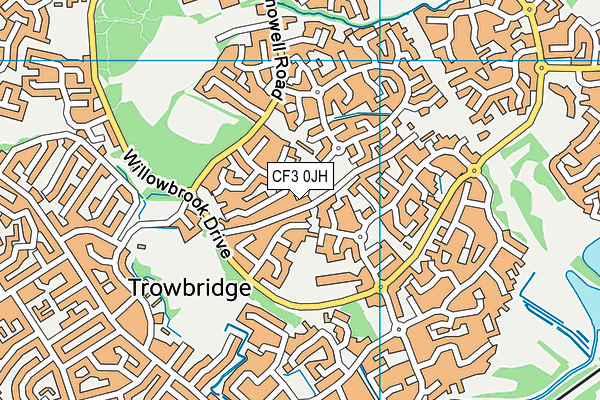 CF3 0JH map - OS VectorMap District (Ordnance Survey)