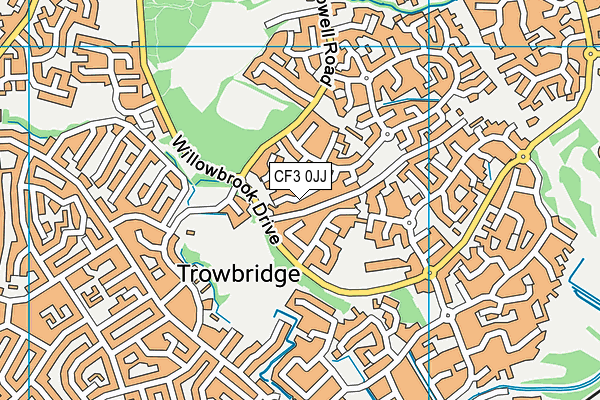 CF3 0JJ map - OS VectorMap District (Ordnance Survey) CF3 0JJ map - OS VectorMap District (Ordnance Survey)