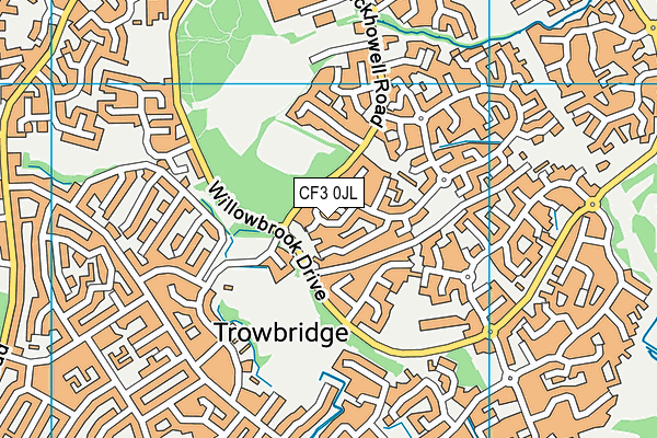 CF3 0JL map - OS VectorMap District (Ordnance Survey)