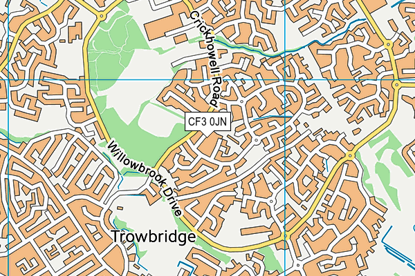 CF3 0JN map - OS VectorMap District (Ordnance Survey) CF3 0JN map - OS VectorMap District (Ordnance Survey)