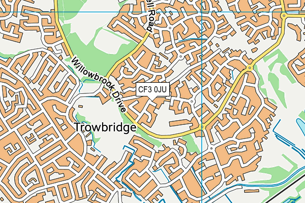 CF3 0JU map - OS VectorMap District (Ordnance Survey) CF3 0JU map - OS VectorMap District (Ordnance Survey)