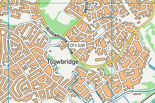 CF3 0JW map - OS VectorMap District (Ordnance Survey)